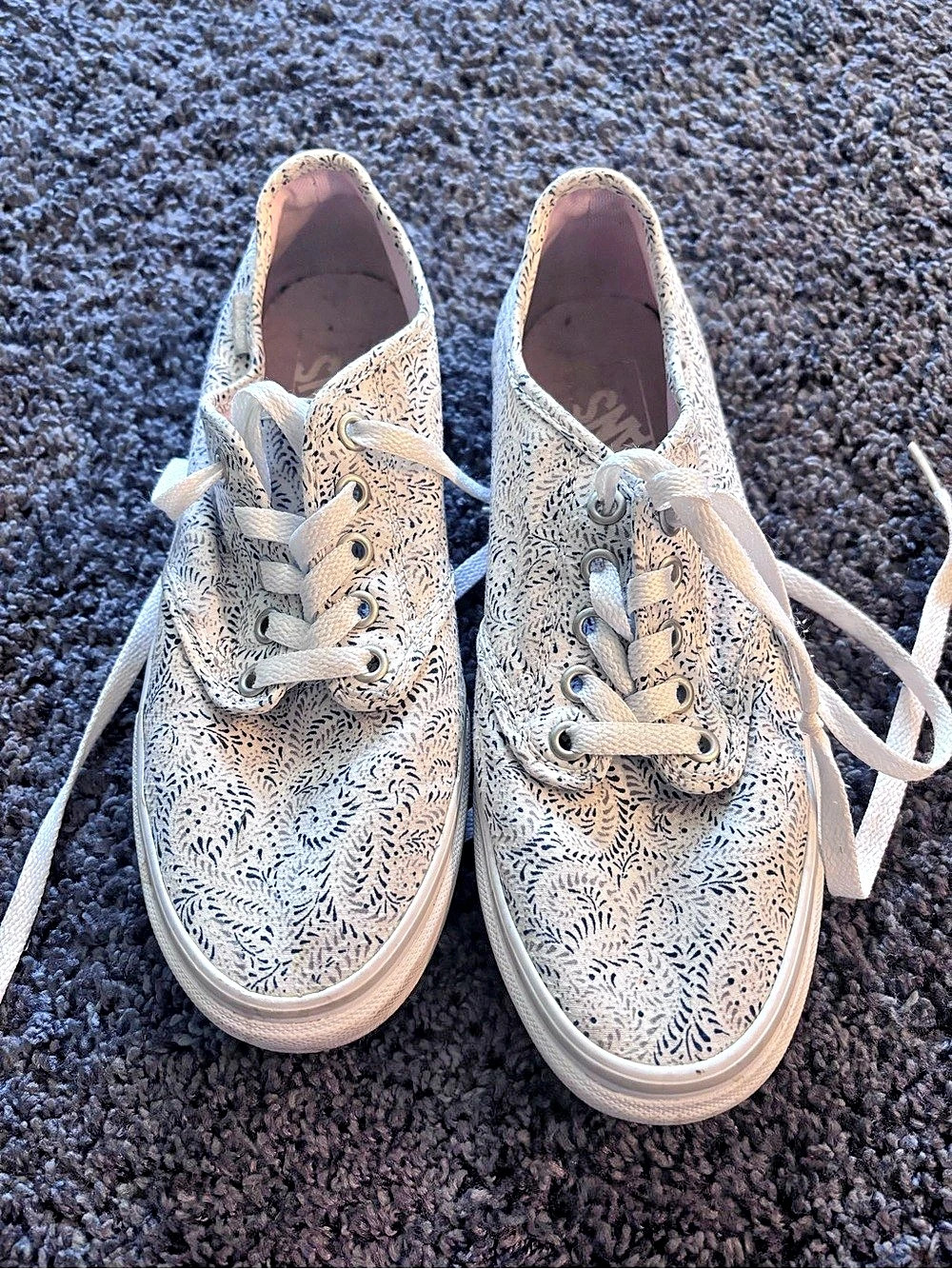 Vans Authentic Paisley Canvas Sneakers White & Blue